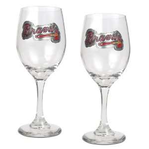 Atlanta Braves MLB 2pc Wine Glass Set   Primary Logo 