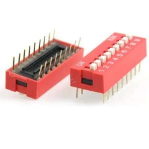   54mm Pitch 9 Positions 18 Pin Red DIP Switch 9P