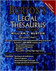 Burtons Legal Thesaurus, 3rd Edition, (0071373098), William C. Burton 