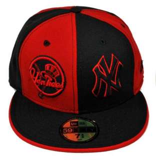 NEW ERA FITTED CAP 5950 NEW YORK YANKEES BLACK AND RED  