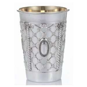  Silver Plated Kiddush Cup with Spider Web