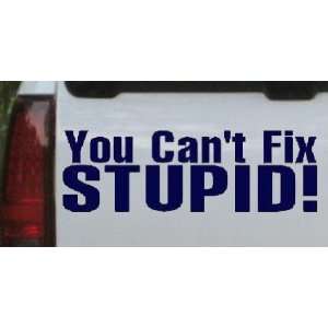 Navy 28in X 9.1in    You Cant Fix Stupid Funny Car Window Wall Laptop 