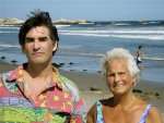 My mother and me having a good time at a beautiful beach in Rhode 