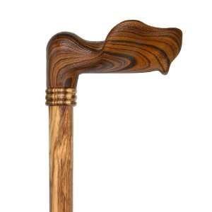 Palm Grip Walking Cane With Zebrano Wood Shaft and Wooden 