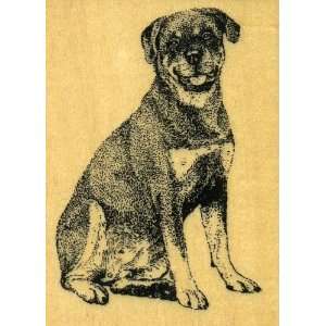   Dog Rubber Stamp   Wood Handle Mounted Block Arts, Crafts & Sewing
