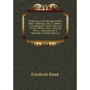   Von W. Mangold). (German Edition) Friedrich Bleek  Books