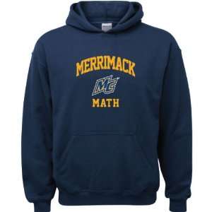  Merrimack Warriors Navy Youth Math Arch Hooded Sweatshirt 