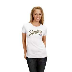 Pittsburgh Steelers Womens White Franchise Fit T Shirt  