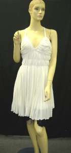 NWT FRANCISCO ROSAS White Silk Pleated Dress 42 $2080  