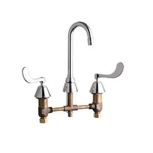 Chicago Faucets 785 ABCP Deck Mount 8 Inch Widespread Kitchen Faucet 