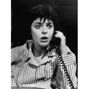 Actress Anne Bancroft on Telephone in Scene From Broadway Play Two 