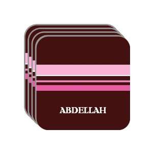 Personal Name Gift   ABDELLAH Set of 4 Mini Mousepad Coasters (pink 