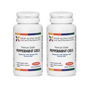  PEPPERMINT GELS 181 mg with Ginger Oil. (2 Pack) Premium 
