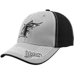  Florida Marlins Gray Black Braddock Adjustable Hat