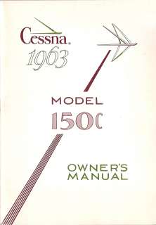 1963 Cessna 150 Owners Manual in PDF format on CdRom  