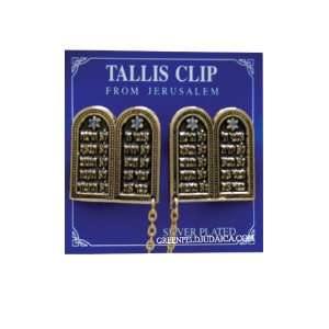 Ten commandments Gold Plated Tallit Prayer Shawls Clips