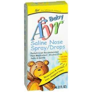  Baby Ayr Saline Nose Spray/Drops, 1 Fl. Oz. (2 Pack Value 