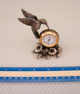 SPI Hummingbird Decor Desk Clock Pewter Unique  
