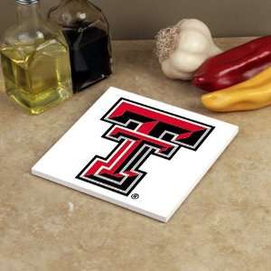 Texas Tech Red Raiders White 5.75 Square Absorbent Stone 