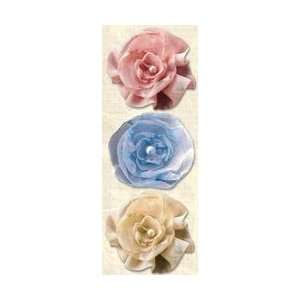  K&Company Watercolor Bouquet Fabric Art Organza Floral; 3 