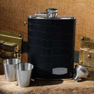  Personalized Executive Leather Flask Set
