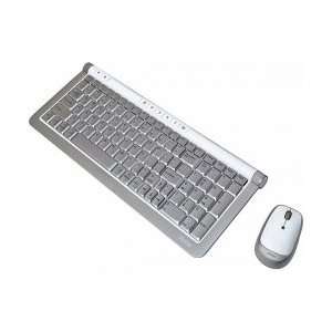    White Wireless Keyboard and Notebook Laser Mouse Electronics