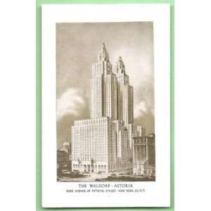  Postcard Vintage Waldorf Astoria Hotel New York City 