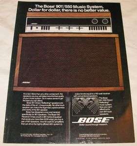 Vintage Bose 901/550 Music Speakers System PRINT AD  