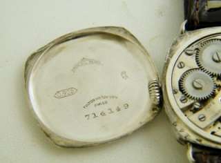 Vintage World War 1 WW1 Trench Watch Sterling Silver 13 jewels 