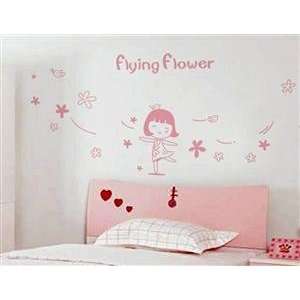 Pretty Girl PVC Wall Decal Stickers   Pink