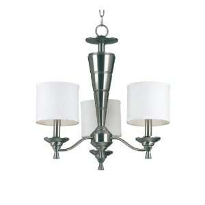  Accolade 3 lite Chandelier Off white Fabrc Brushed Steel 