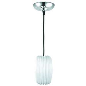   LS 1788C/WHT Accordion Pendant Lamp, Chrome with Pleated White Shade