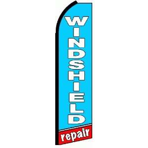  Windshield Repair Red Blue White Letters Swooper Flag 