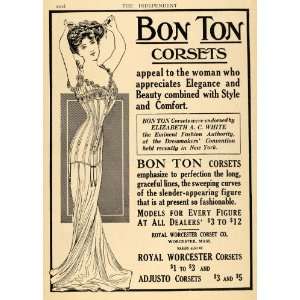1909 Ad Bon Ton Corsets Royal Worcester Figure Beauty   Original Print 