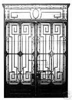 5901 Pair of Wrought Iron Doors w/Geometric Design  