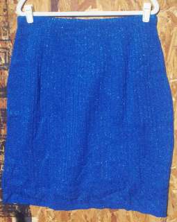 Womens Plus Size Acrylic Sweater Skirt, Blue Metalic Size 2X