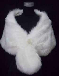 New Faux Fur Wrap Shrug Bolero Jacket Coat Bridal Shawl  