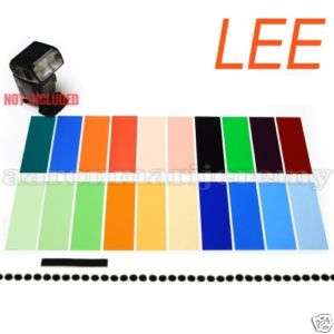 20pc LEE Flash Gel Filter 2x5 Strobist Lighting +VELCRO  