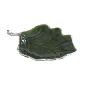  *andrea By Sadek 8 L Green Enamel Leaf Dish Patio, Lawn 