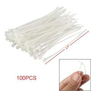  Amico 100 Pcs White Plastic Cable Zip Tie Fasten Wrap 3.5 