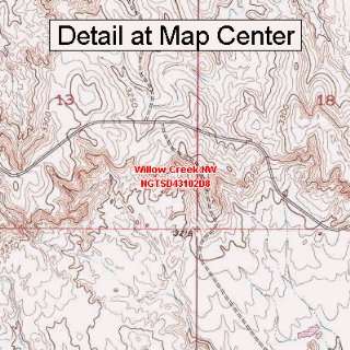  USGS Topographic Quadrangle Map   Willow Creek NW, South 