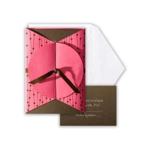  Modern Cotton Candy Wrap Wedding Invitation with Ribbon 