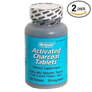  Requa Activated Charcoal, 250 mg, Tablets, 125 tablets 