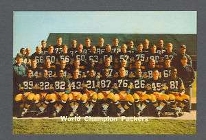Green Bay Packers 1967 World Champions signed postcard  
