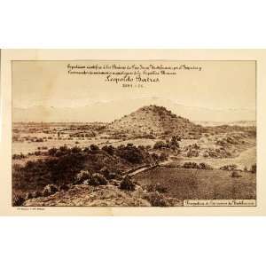  1889 Lithograph Ancient Toltee City Mexico Teotihuacan Sun 