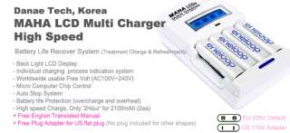 MAHA LCD Battery Charger AA AAA for Eneloop Sanyo Sony  
