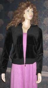 Victorias Secret $40 Basic Black Velour Hoodie Jacket Medium  