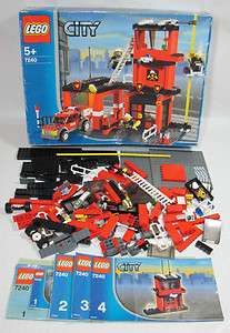 Lego 7240 Fire Station Instructions Box Long Axle Minifigures  