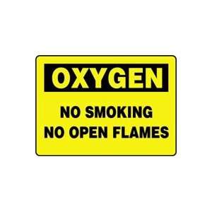   NO SMOKING NO OPEN FLAMES Sign   7 x 10 Dura Plastic Home