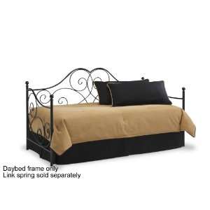 Fashion Bed Group Cambria Metal Daybed in Black Satin w, Link Spring 